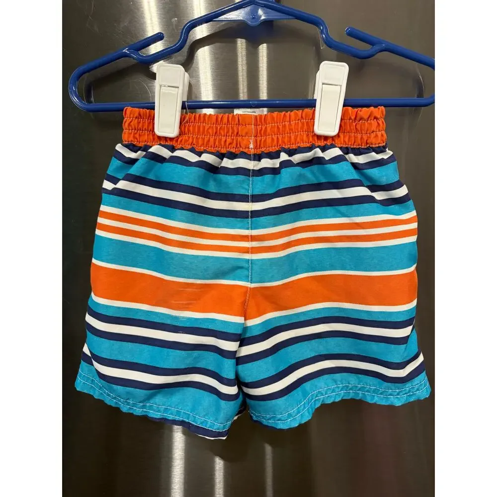 5/$10 Blue and Orange Striped Swim Trunks - Healthtex - 12mo
